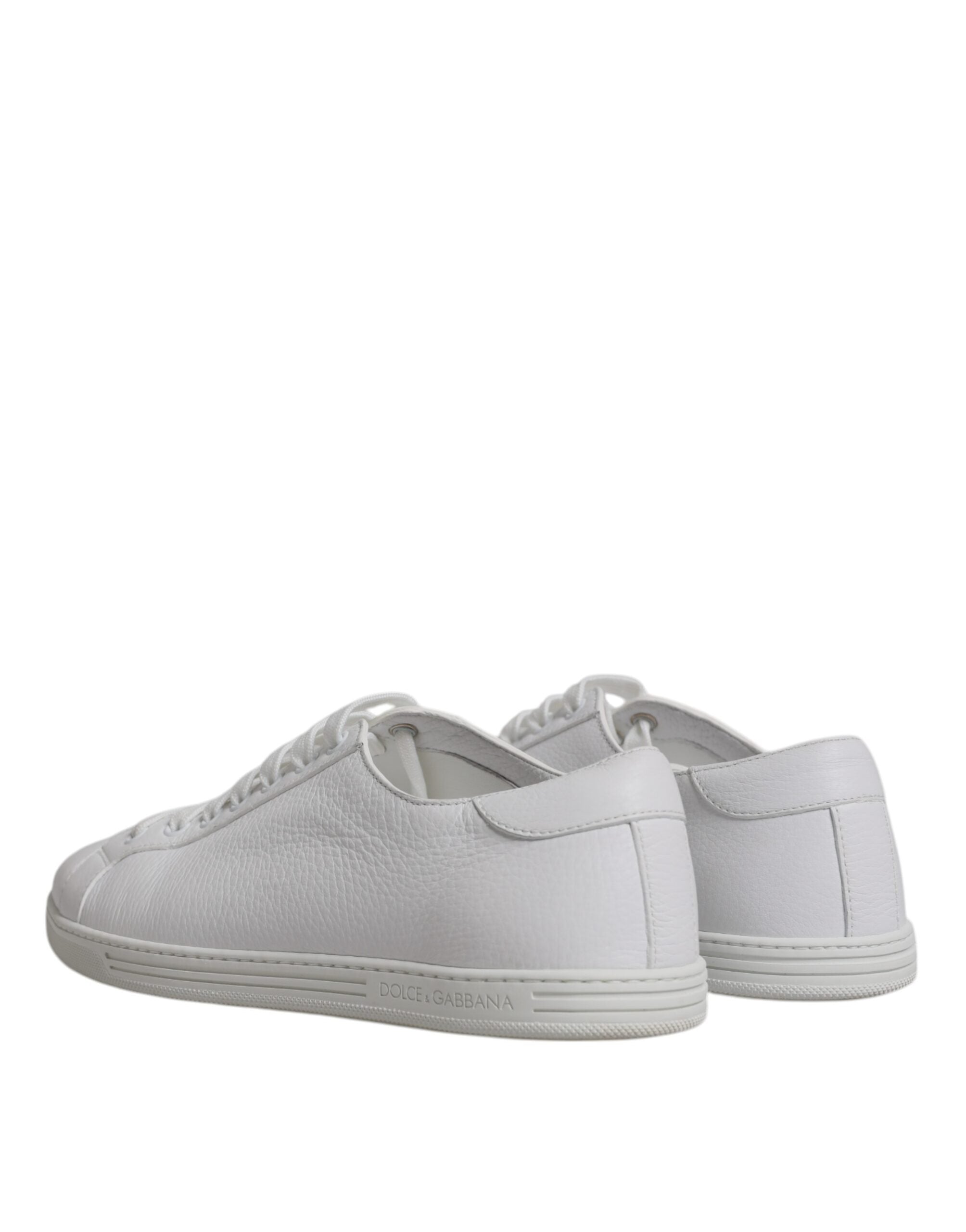 Chaussures sneakers basses blanches Dolce & Gabbana Saint Tropez pour hommes, style décontracté et élégant.