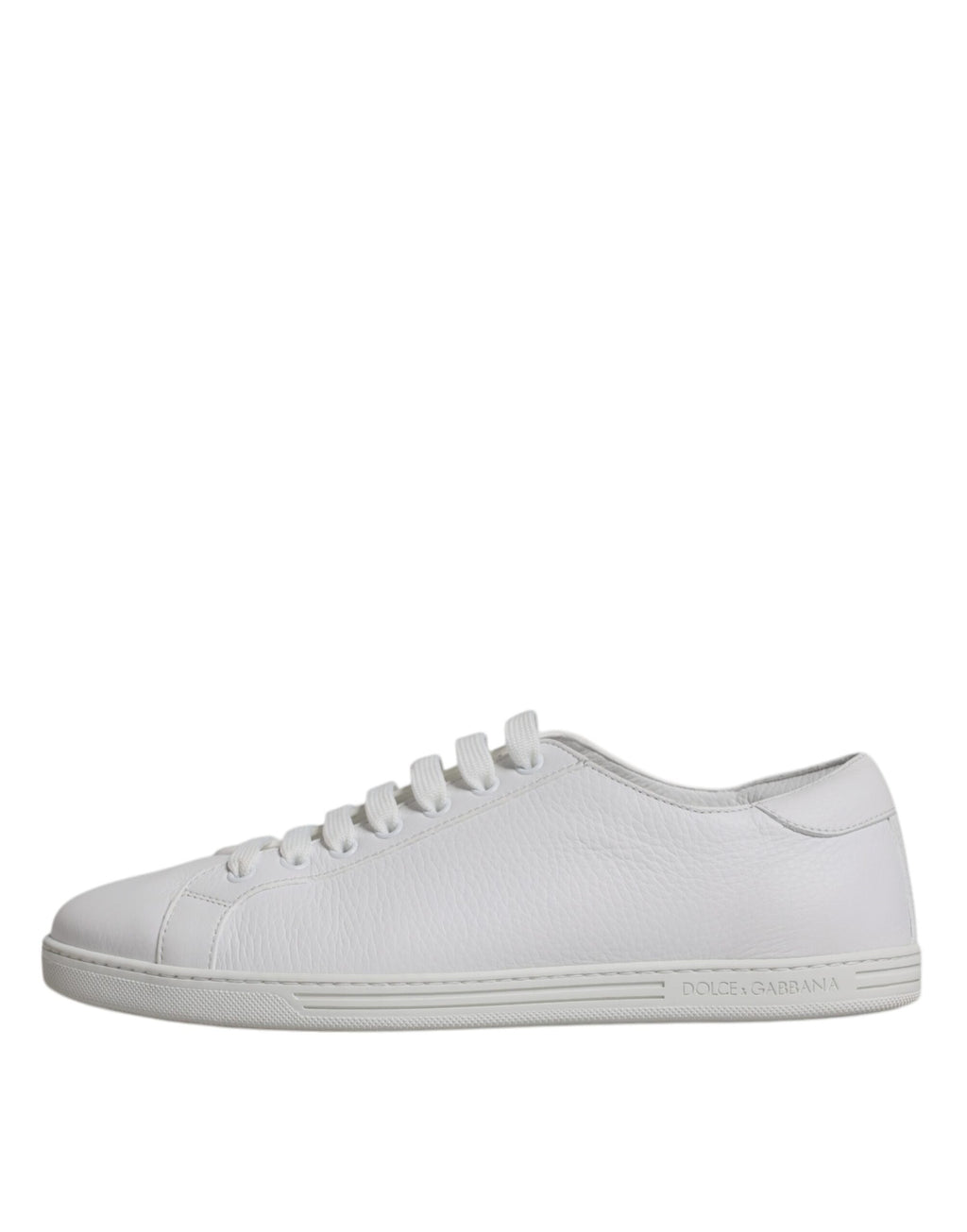 Chaussures sneakers blanches basses pour homme Dolce & Gabbana Saint Tropez, vue de face, en toile légère et design élégant.