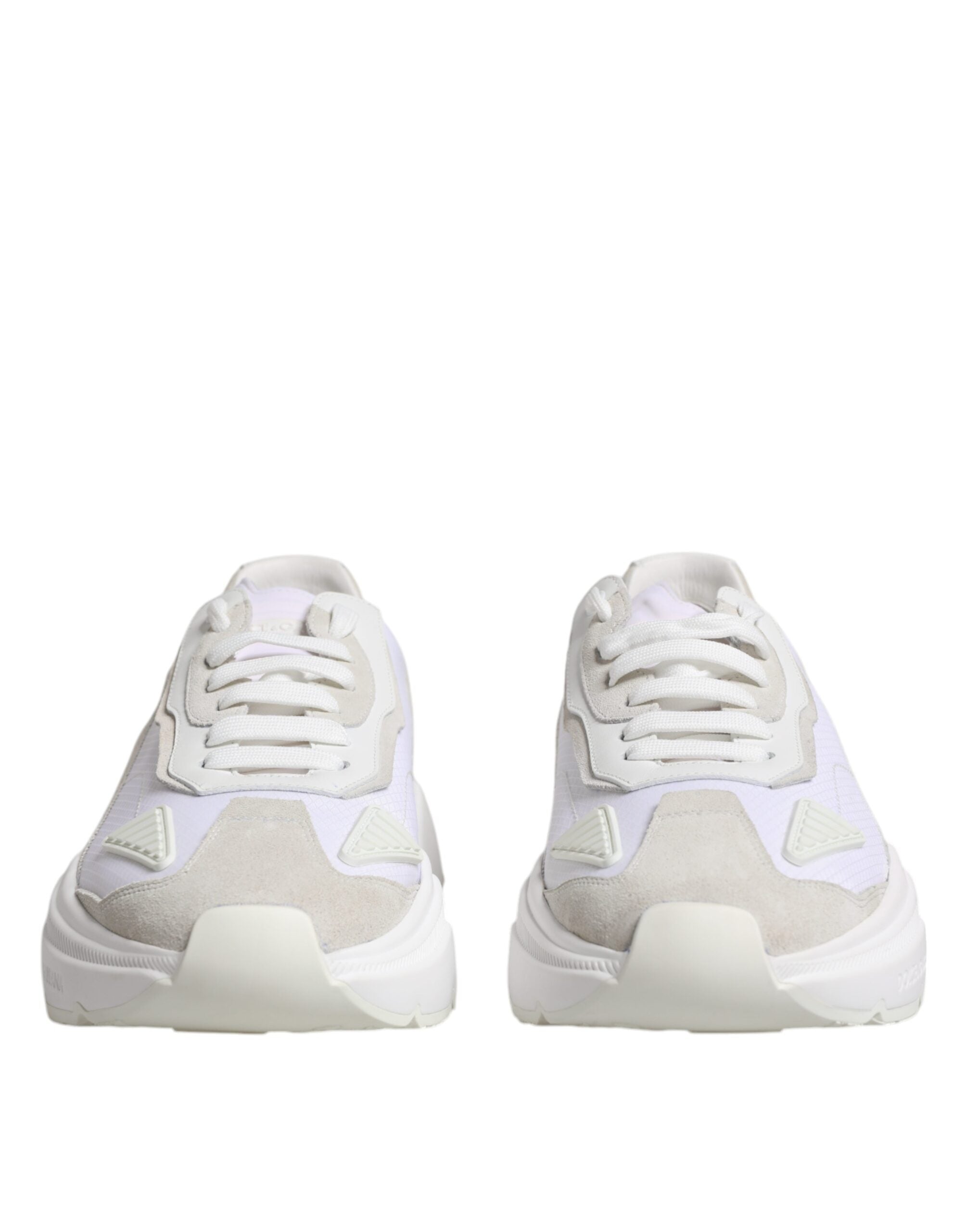 Chaussures basses en cuir blanc Dolce & Gabbana Daymaster, baskets élégantes pour homme avec design épuré et moderne.