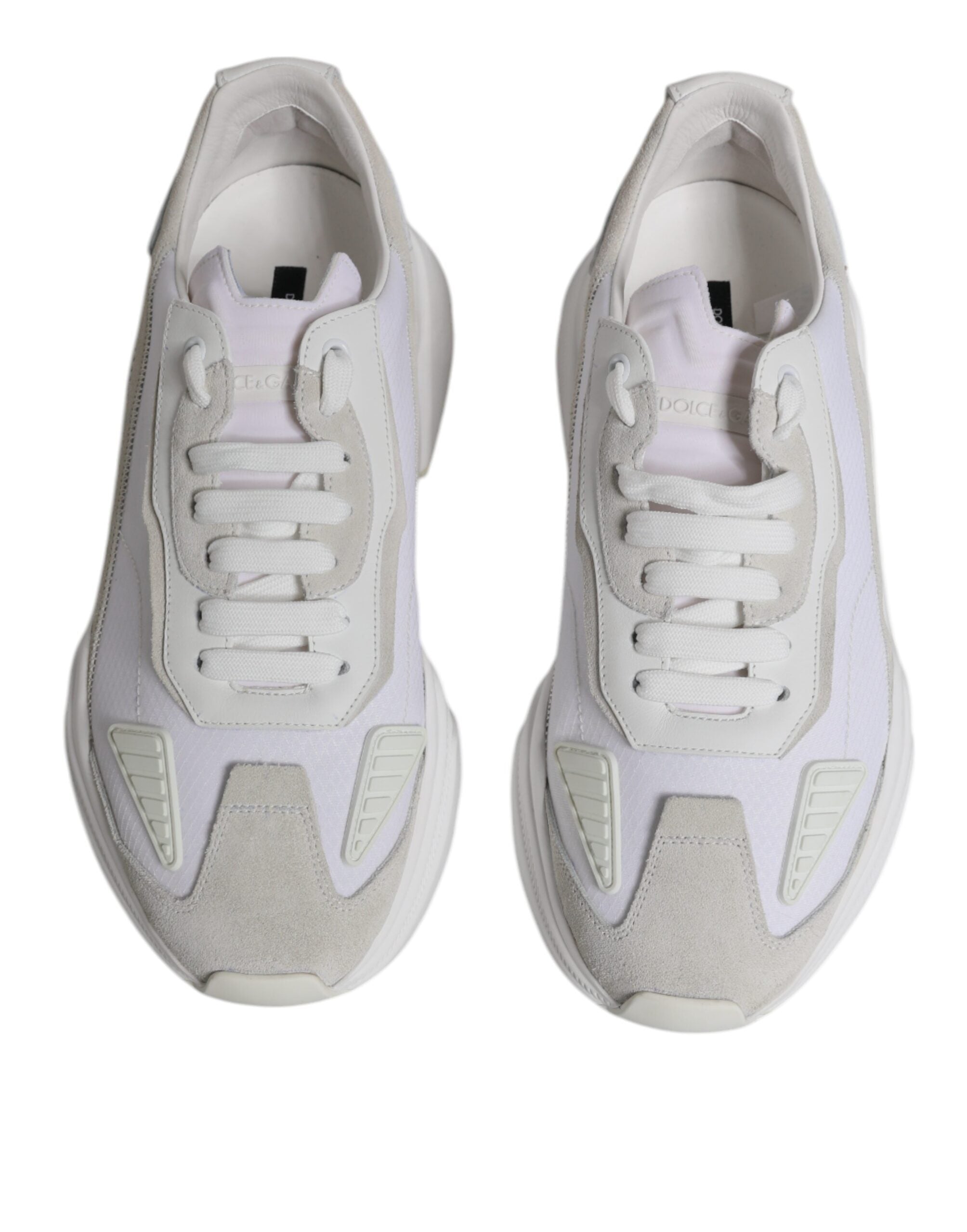 Chaussures sneakers basses en cuir blanc Dolce & Gabbana Daymaster, chaussures de sport élégantes pour femme.