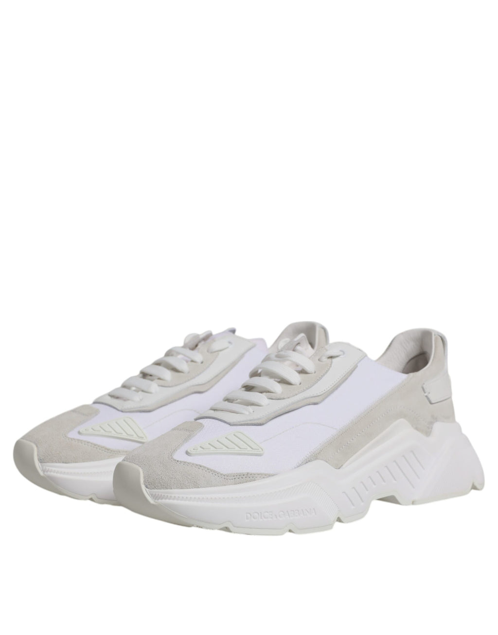 Chaussures basses en cuir blanc Dolce & Gabbana Daymaster, sneakers décontractés pour homme avec design élégant.