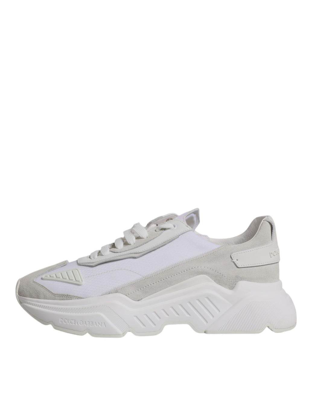 Chaussures sneakers basses en cuir blanc Dolce & Gabbana Daymaster, chaussures de sport élégantes pour hommes.
