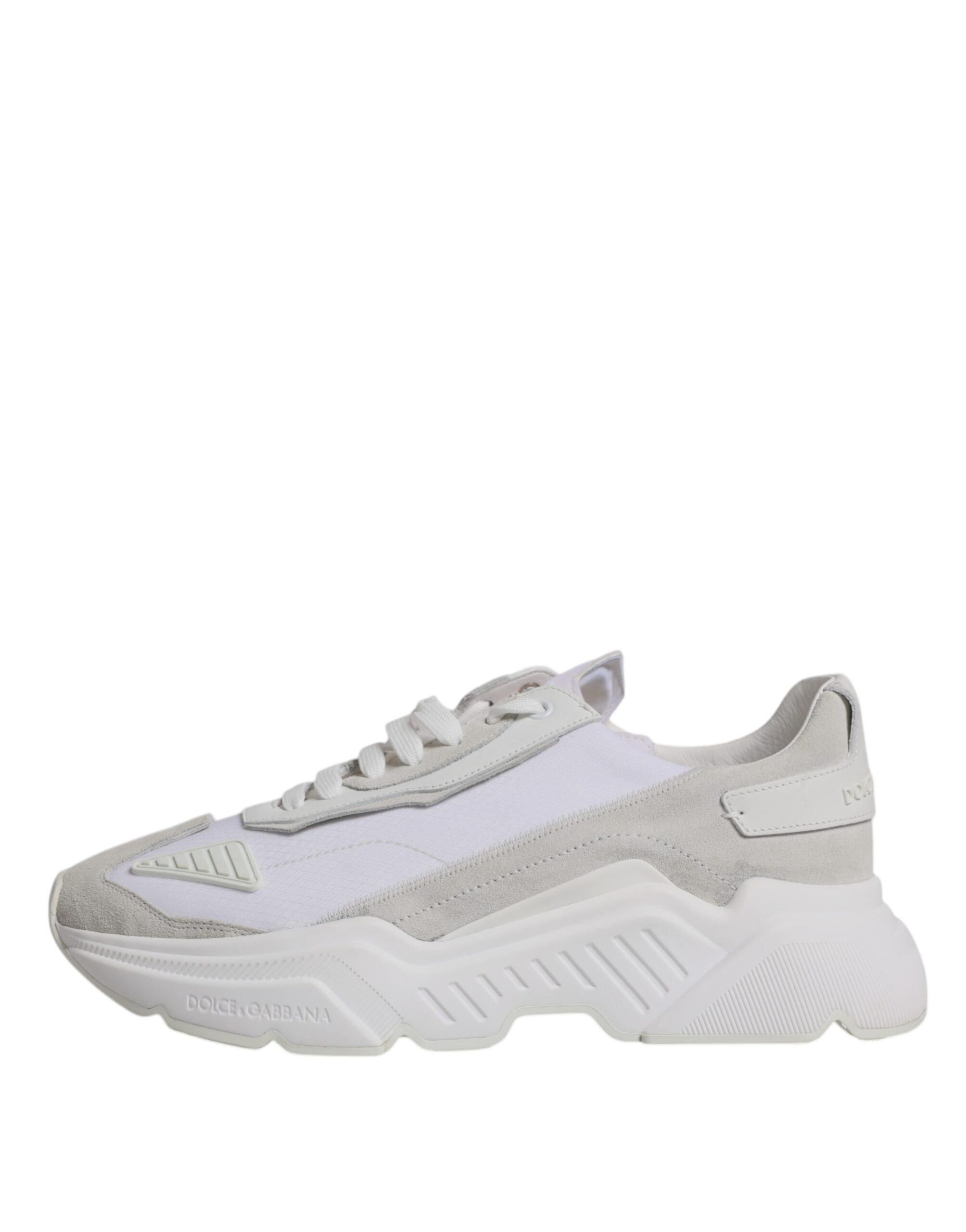 Chaussures sneakers basses en cuir blanc Dolce & Gabbana Daymaster, chaussures de sport élégantes pour hommes.