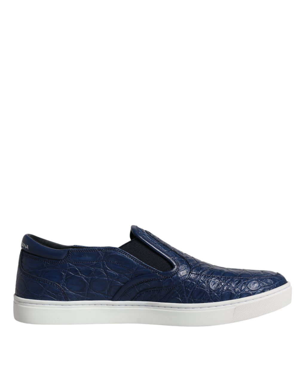 Chaussures sneakers pour homme Dolce & Gabbana en cuir exotique bleu crocodile, style élégant et luxe.