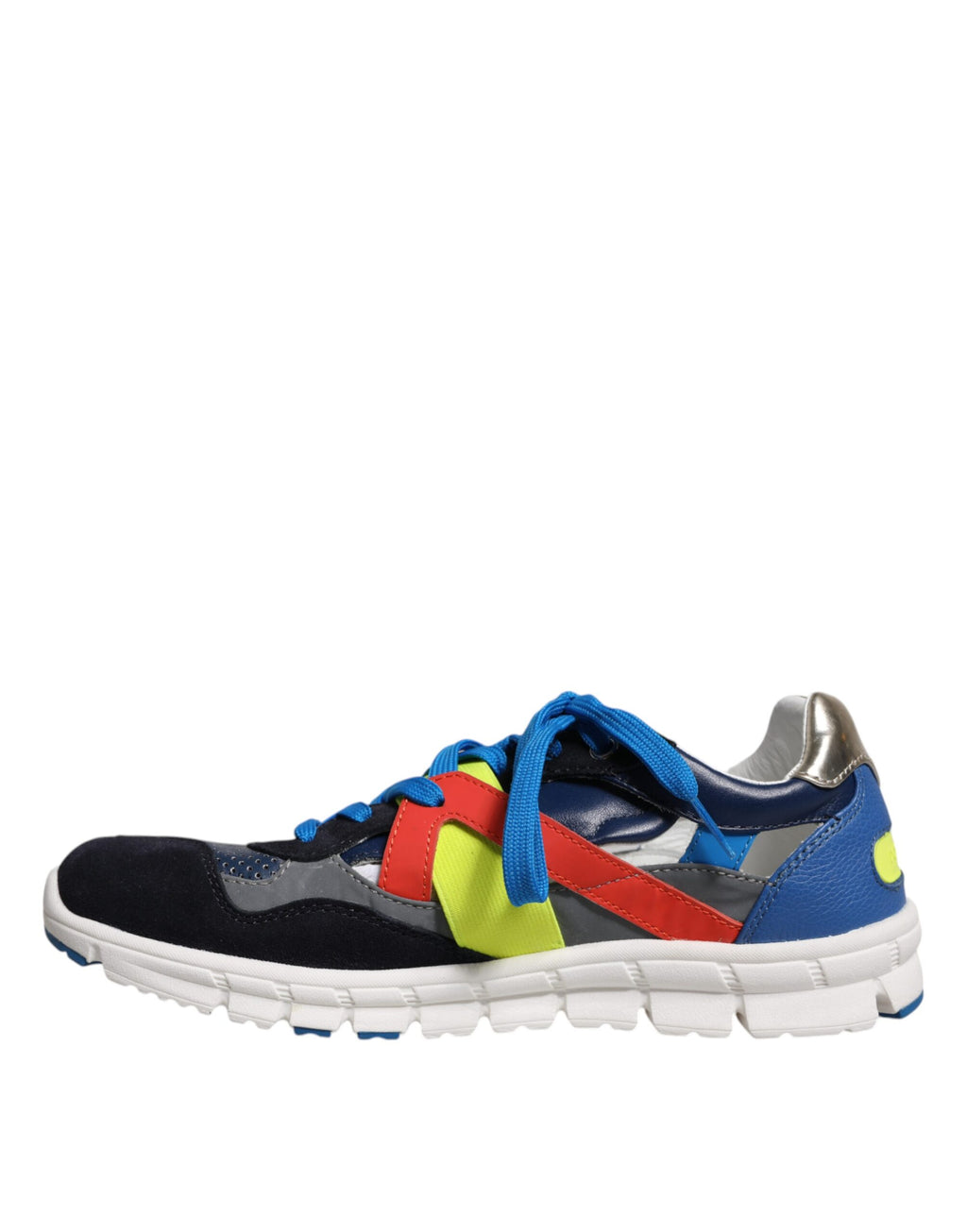 Chaussures basses Dolce & Gabbana en cuir et daim multicolore, sneakers élégants pour hommes.