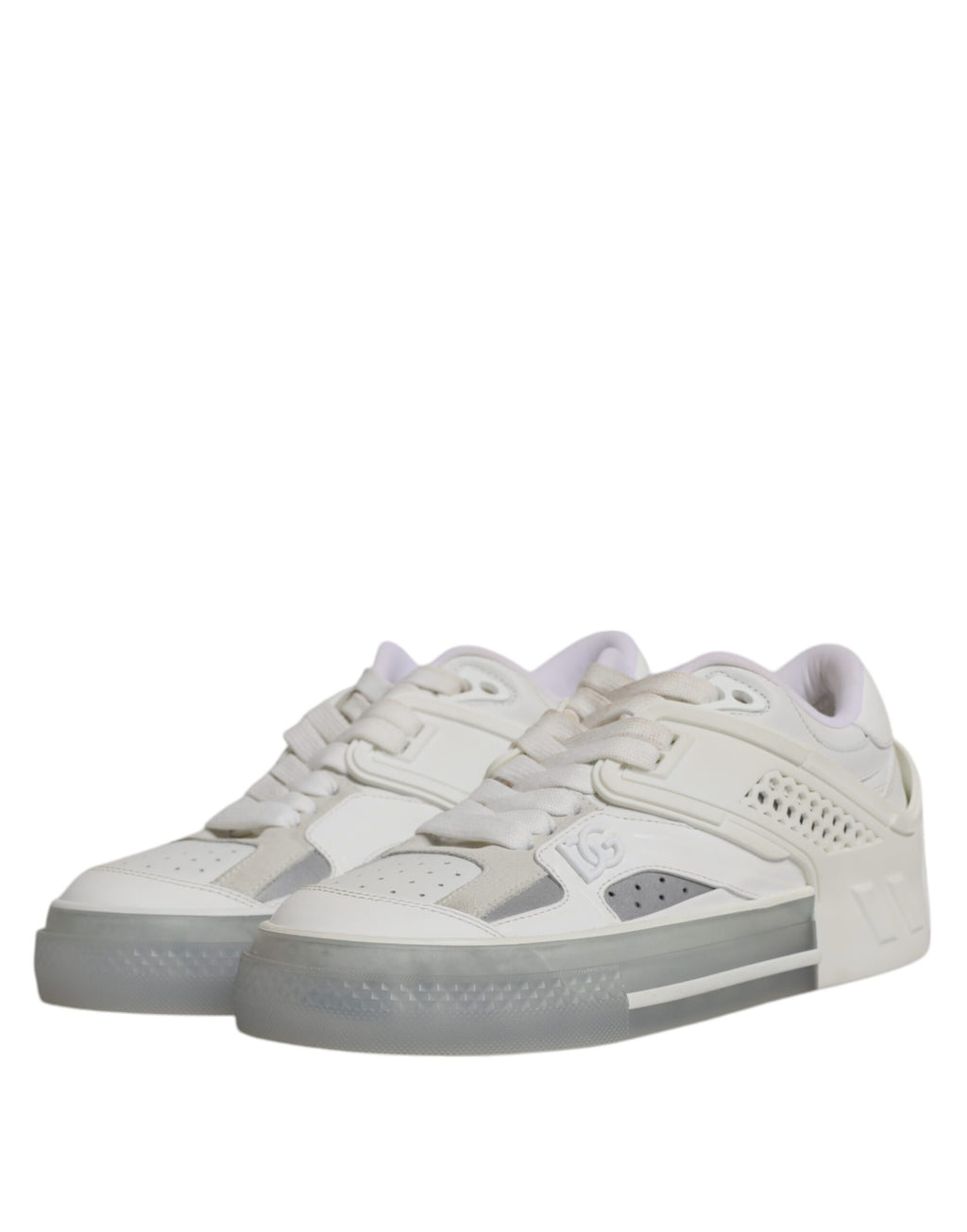Chaussures sneakers blanches Dolce & Gabbana DG Logo CUSTOM 2.Zero avec logo visible et design moderne.