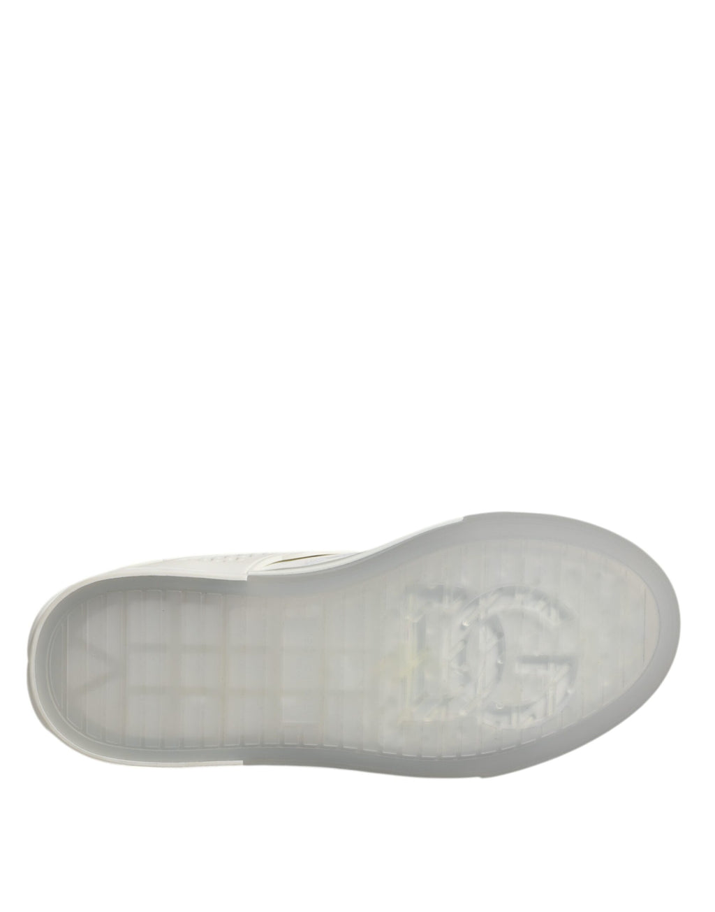 Chaussures sneakers blanches Dolce & Gabbana DG Logo CUSTOM 2.Zero, vue de face avec logo visible et design moderne.