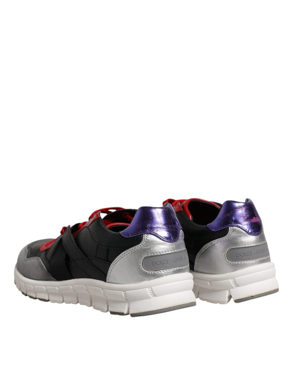Chaussures basses Dolce & Gabbana en cuir et daim multicolores, baskets tendance avec détail coloré.