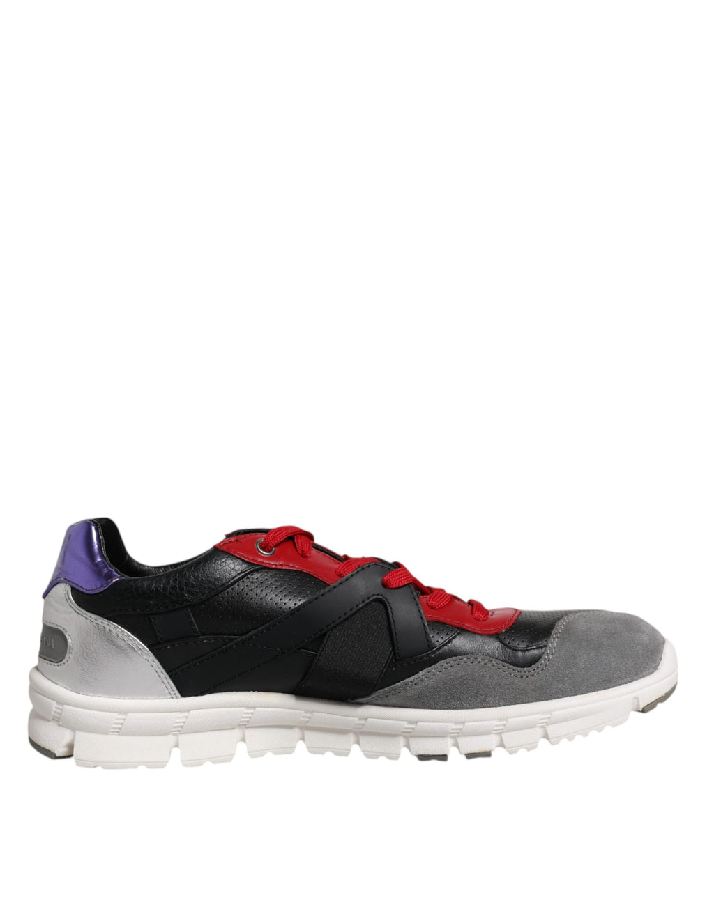 Chaussures sneakers basses multicolores en cuir et daim de Dolce & Gabbana, style décontracté et moderne.
