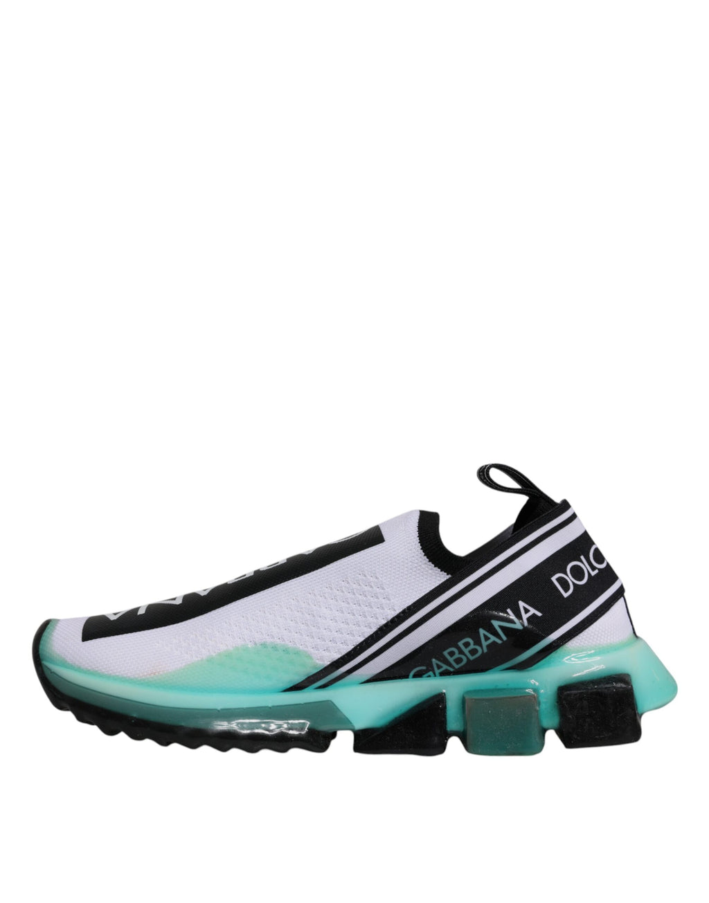 Chaussures slip-on Dolce & Gabbana Sorrento blanches et bleues, baskets décontractées pour hommes.