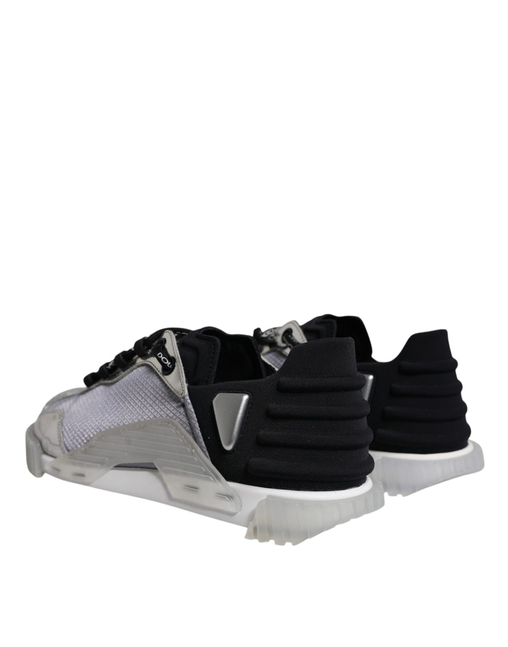 Sneakers basses en nylon noir et argent Dolce & Gabbana, modèle NS1, chaussures de sport élégantes et modernes.