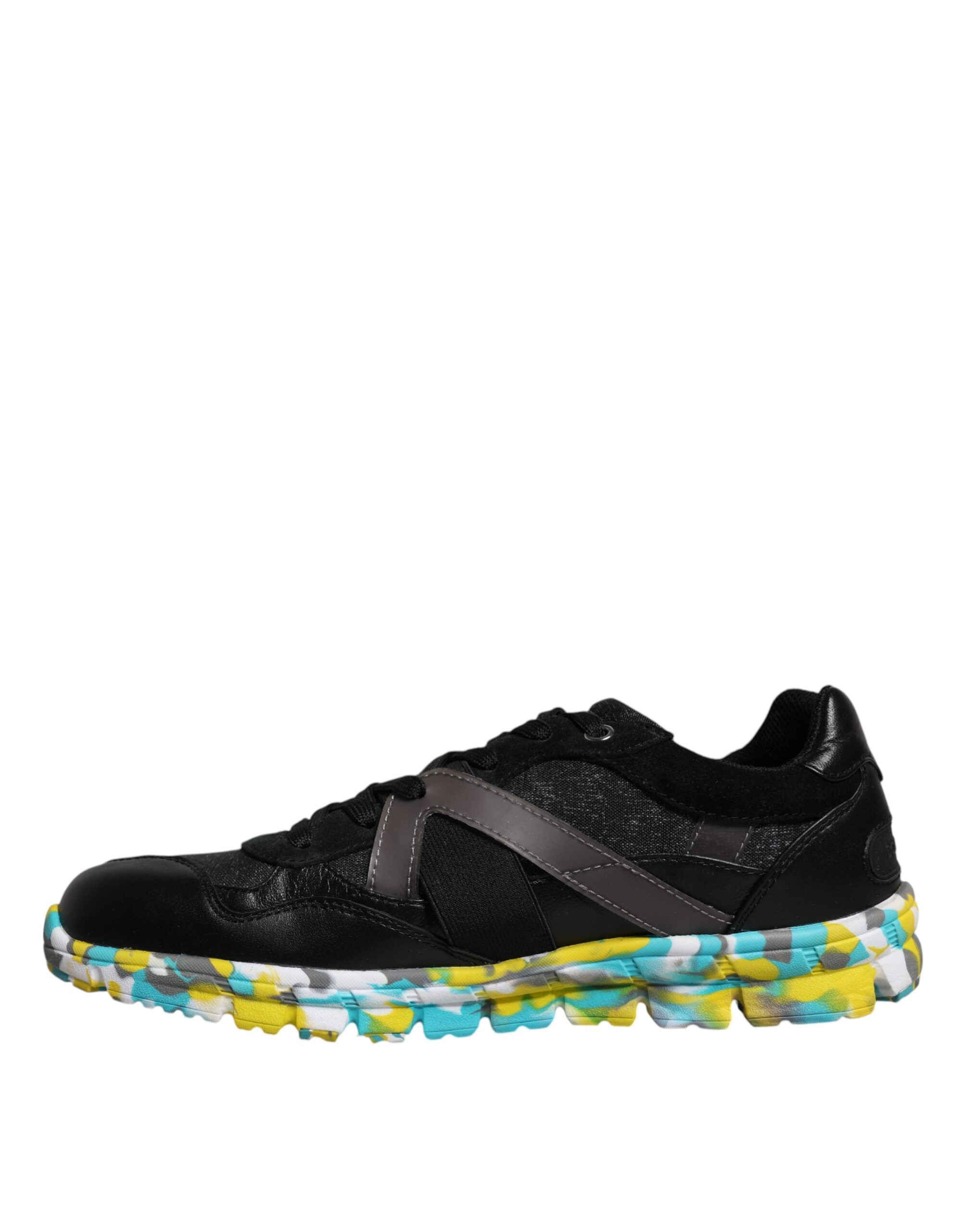 Chaussures de sport basses noires en polyester de Dolce & Gabbana pour hommes, sneakers élégants et confortables.