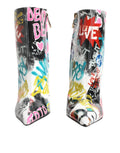 Bottes mi-mollet Dolce & Gabbana Graffiti multicolores, style urbain et tendance, en cuir avec motifs colorés.