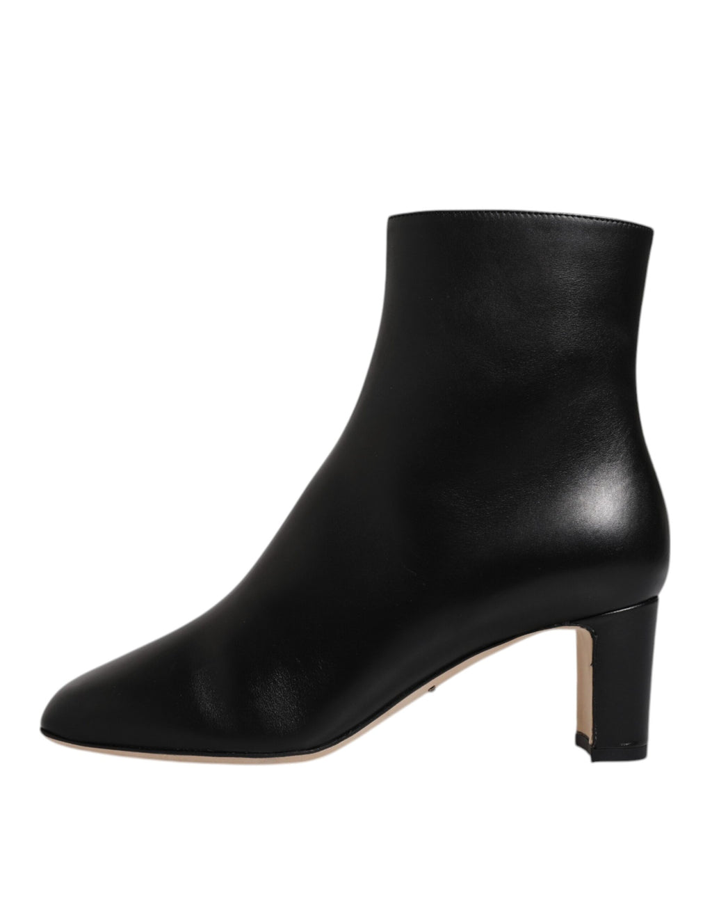 Bottes en cuir noir Dolce & Gabbana Jackie, mi-mollet, avec design élégant et finition de qualité.