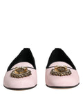 Chaussures Dolce & Gabbana slippers en velours rose clair, slip-on plates-formes élégantes pour femmes.