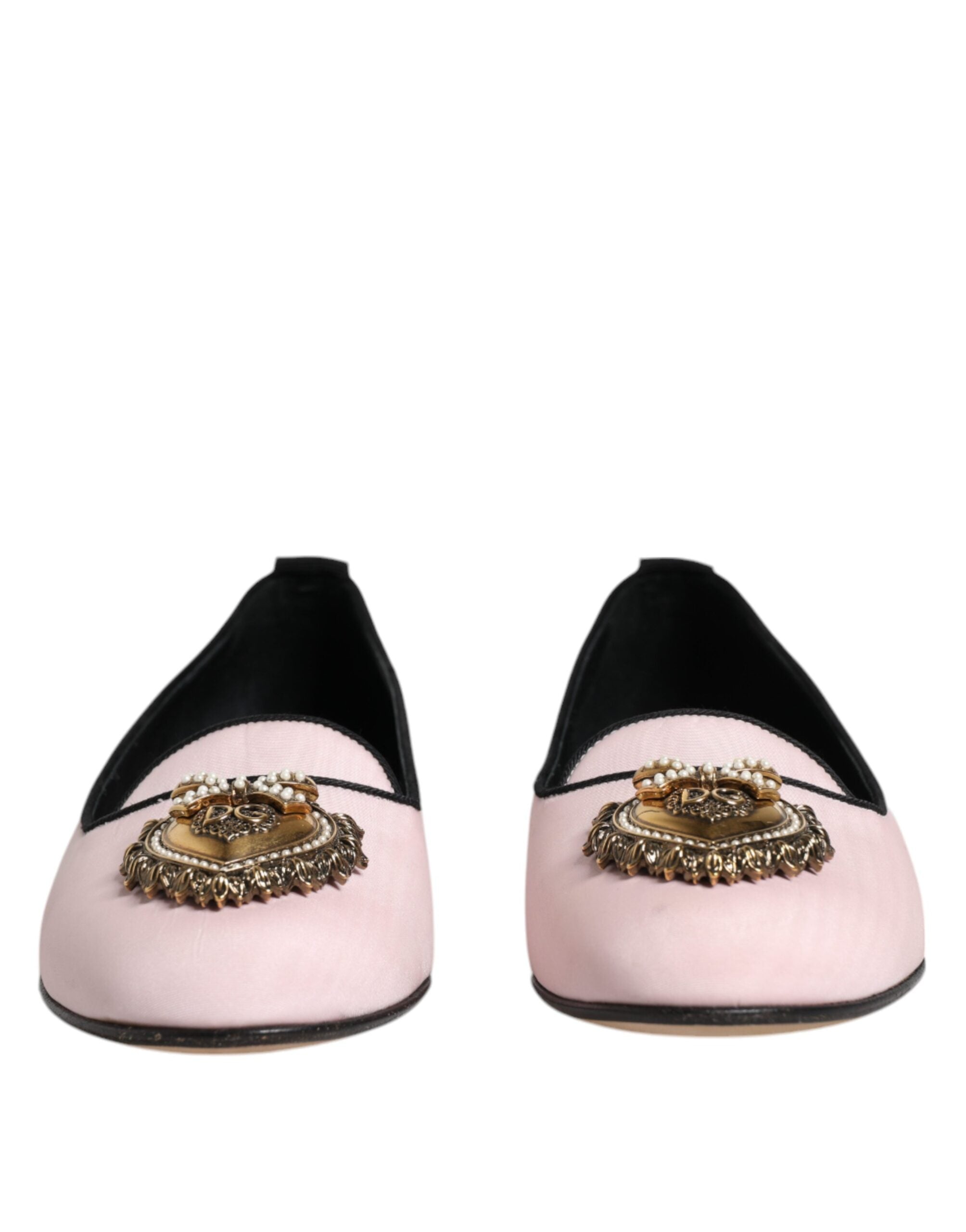 Chaussures Dolce & Gabbana slippers en velours rose clair, slip-on plates-formes élégantes pour femmes.