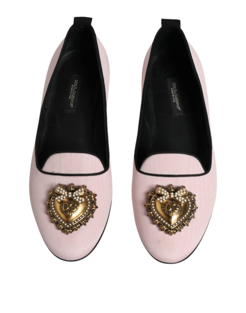 Chaussures Dolce & Gabbana, mocassins en velours rose clair, slip-on, chaussures plates élégantes pour femme.