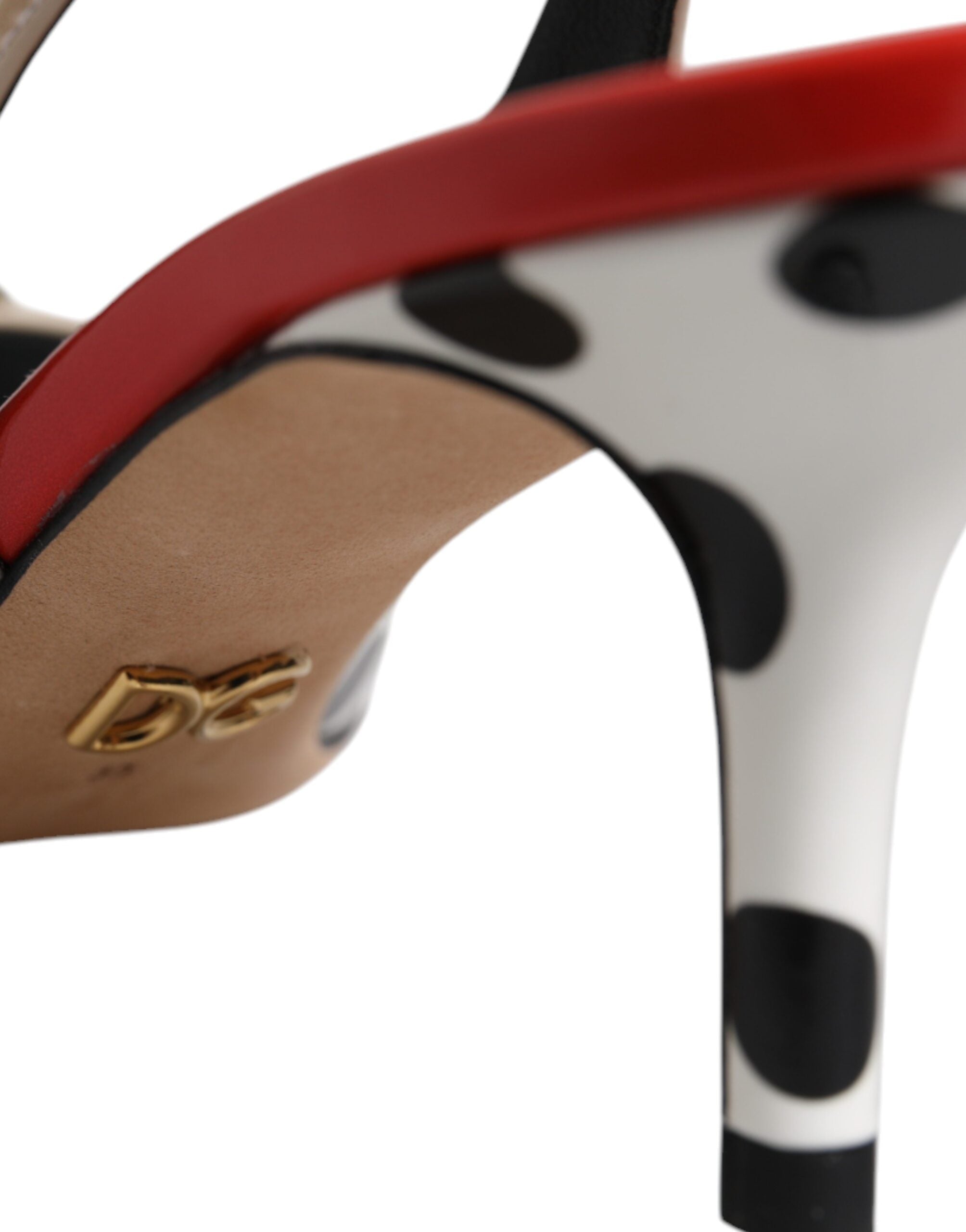 Chaussures à talons Dolce & Gabbana en cuir multicolore avec cristaux, style slingback élégant.