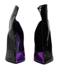 Chaussures à talons pointus Dolce & Gabbana, bottines noires et violettes, en cuir, pour femme, visibles en image.