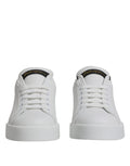 Chaussures sneakers basses en cuir blanc de Dolce & Gabbana, style classique et élégant pour hommes.