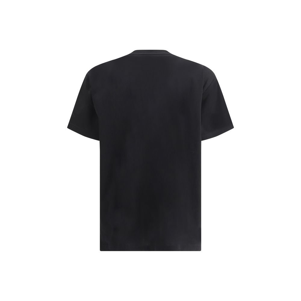 T-shirt en coton noir de Burberry, coupe classique, portant le logo emblématique de la marque sur la poitrine.