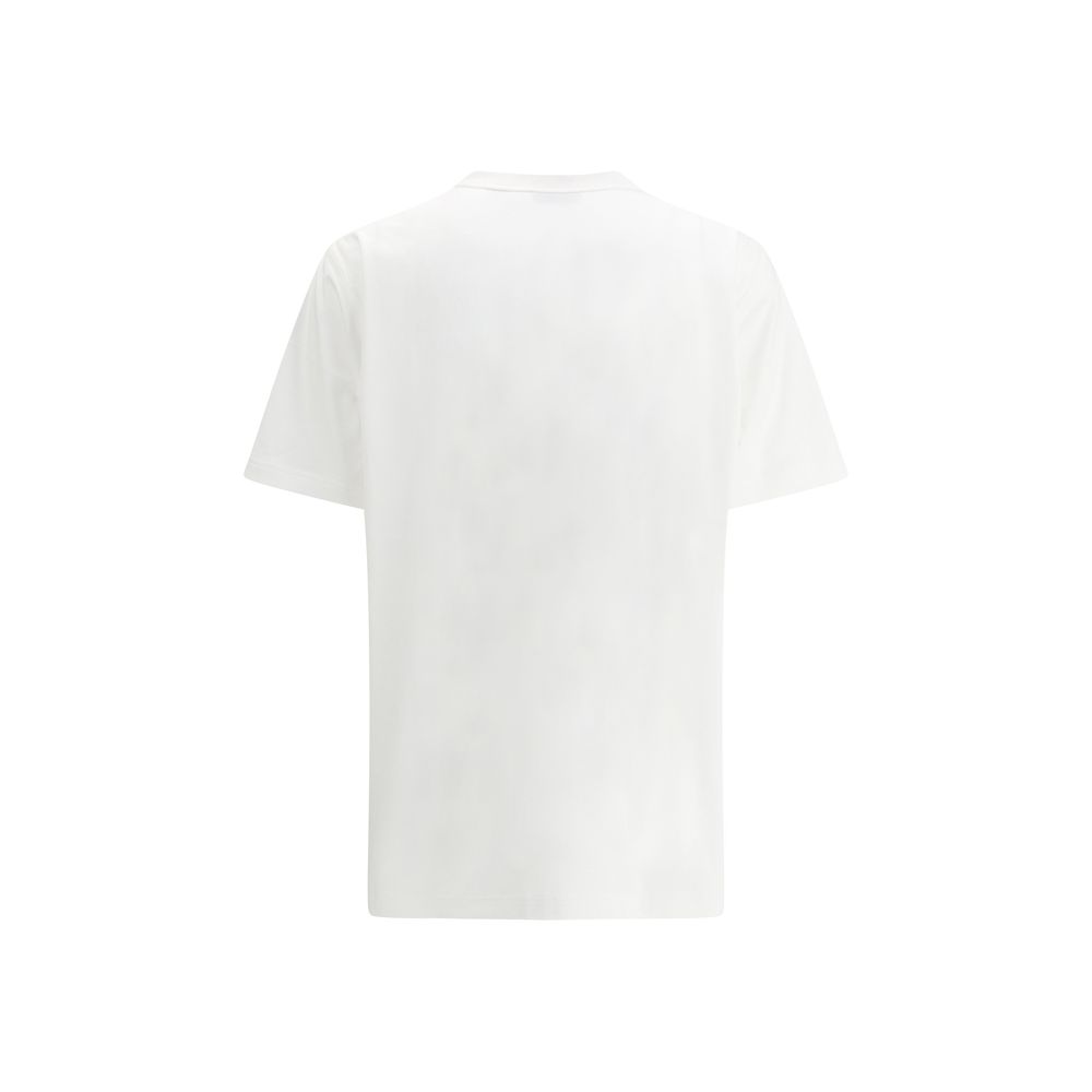 T-shirt blanc en coton de la marque Burberry, coupe classique, avec logo discret visible sur le devant.