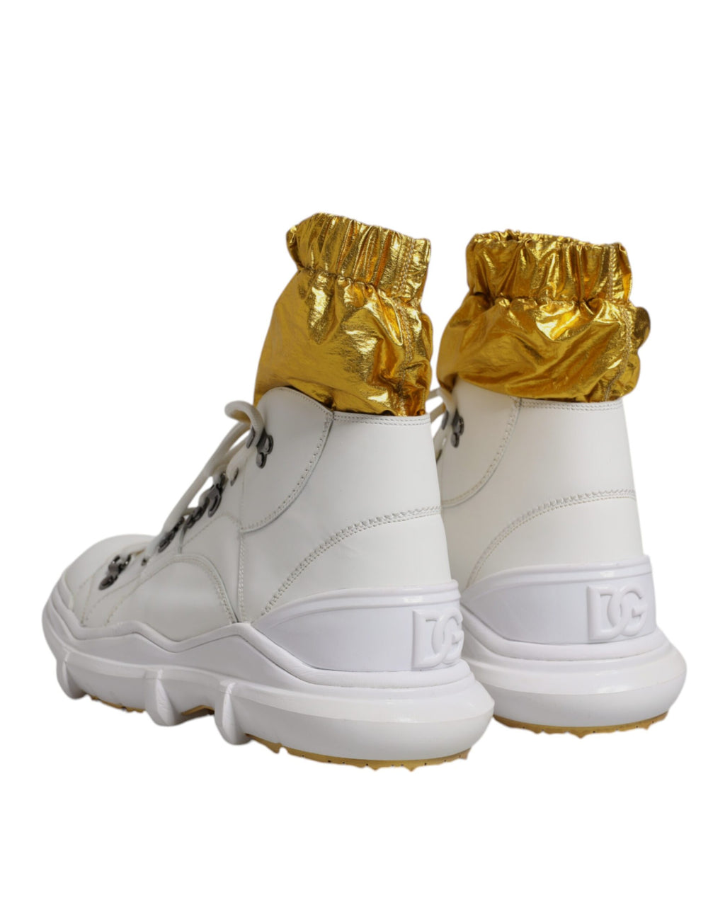 Chaussures de sneakers haut de gamme Dolce & Gabbana en nylon blanc, modèle Galileo, baskets à talon haut pour homme