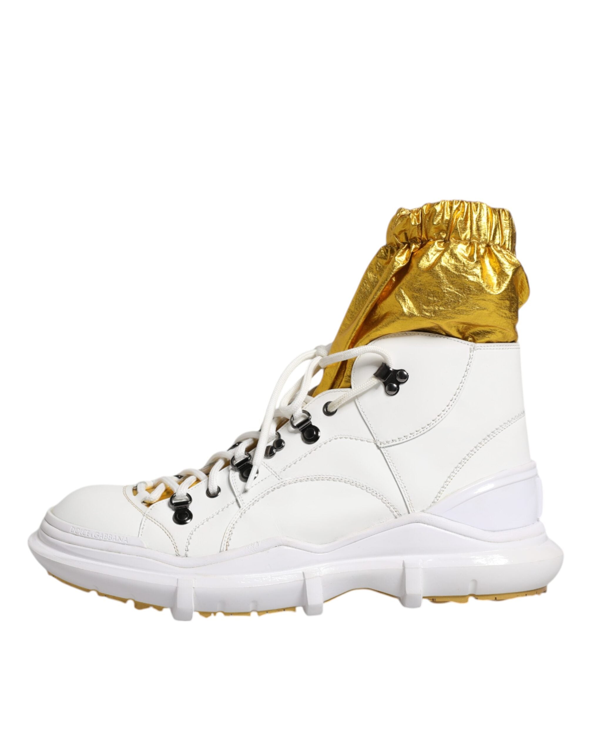 Chaussures sneakers haut de gamme Dolce & Gabbana en nylon blanc, modèle Galileo, baskets à semelle haute élégantes pour hommes