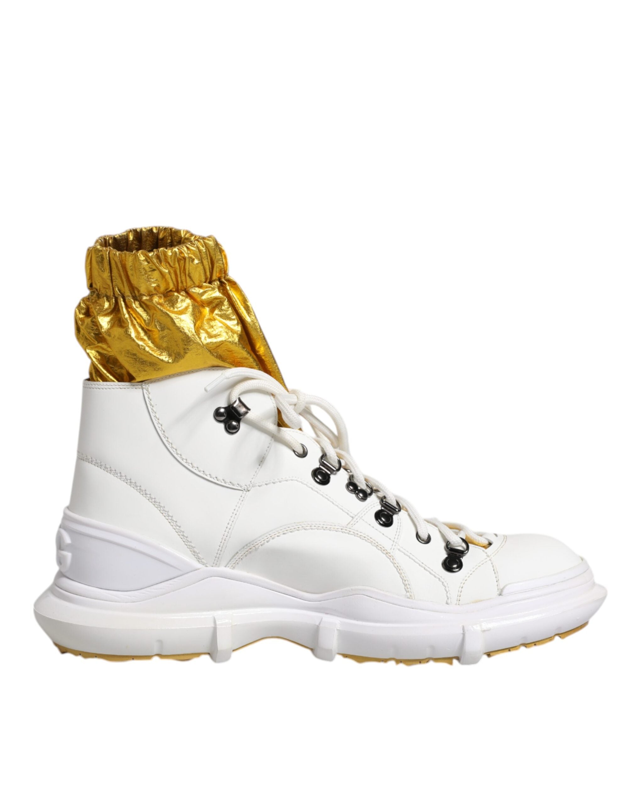 Chaussures sneakers haut de gamme Dolce & Gabbana en nylon blanc, modèle Galileo, baskets à haute tige.