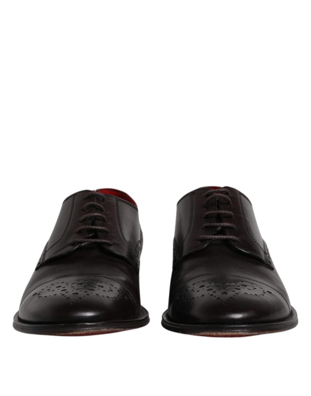Chaussures derby pour homme en cuir de veau noir de Dolce & Gabbana, élégantes et sophistiquées.