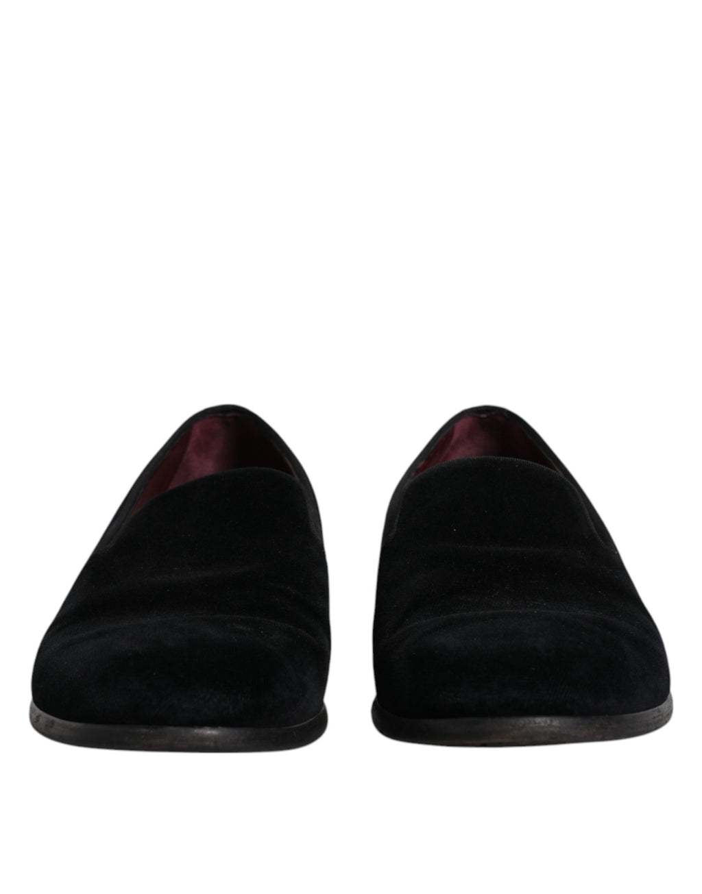 Chaussures formelles pour homme Dolce & Gabbana en velours noir, mocassins élégants pour occasions habillées.