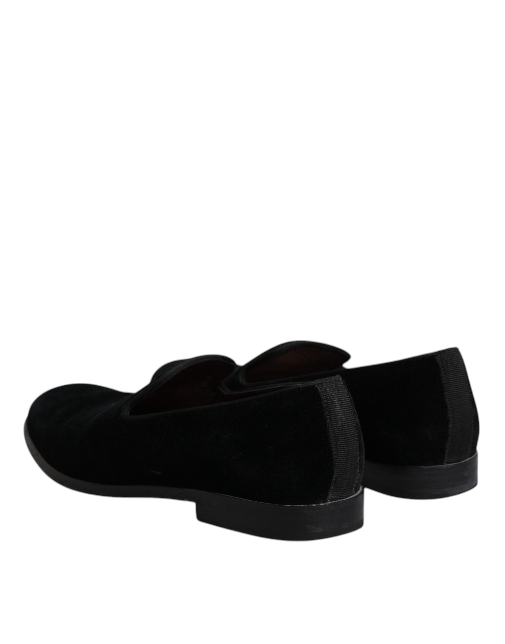 Chaussures formelles pour hommes Dolce & Gabbana en velours noir, loafers élégants pour occasions sophistiquées