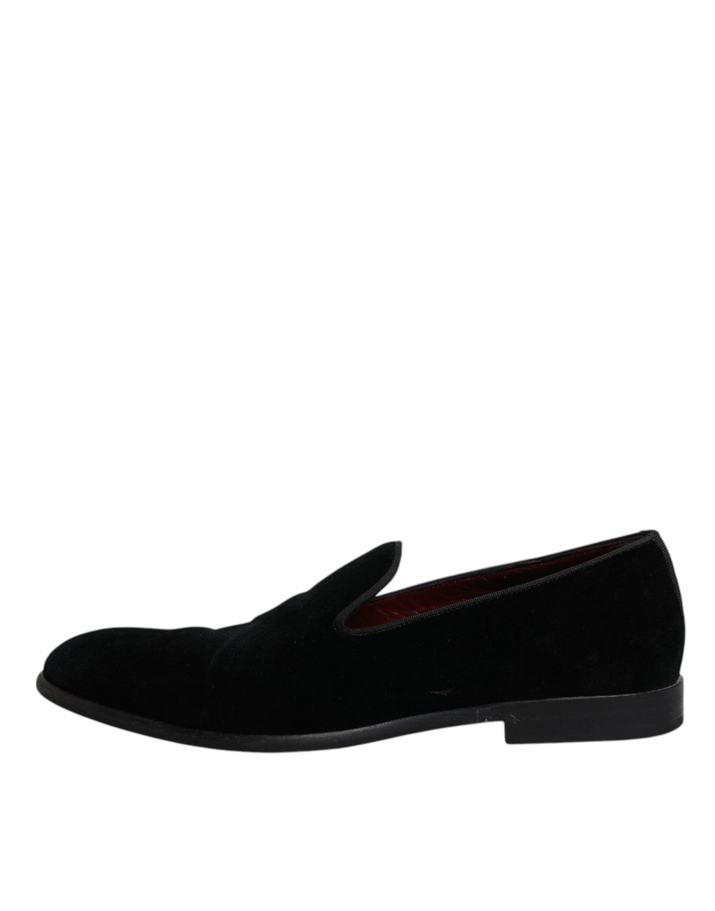 Mocassins noirs en velours Dolce & Gabbana pour homme, chaussures habillées formelles avec finitions élégantes.