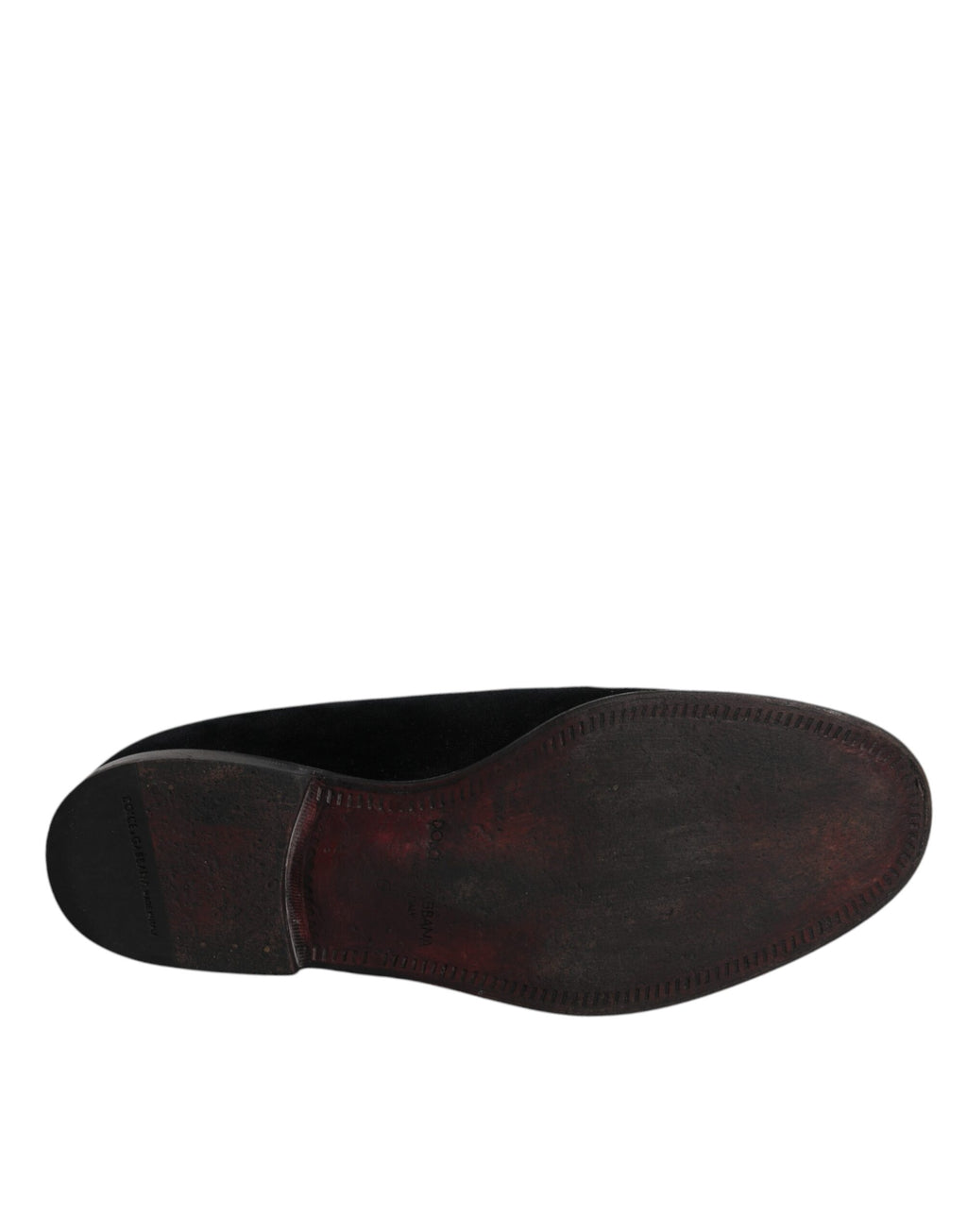 Mocassins en velours noir Dolce & Gabbana pour hommes, chaussures formelles élégantes et confortables.
