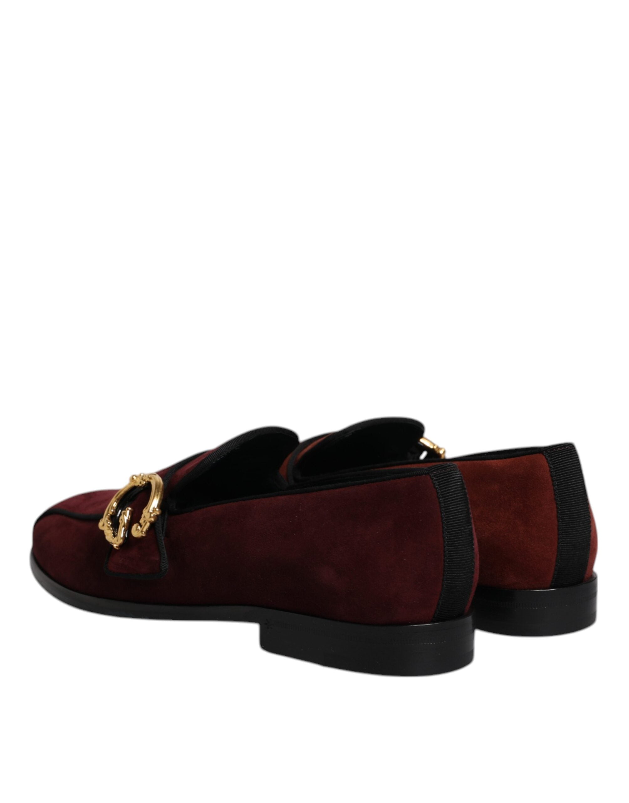 Mocassins en daim bordeaux Dolce & Gabbana pour homme, chaussures habillées formelles élégantes et sophistiquées.