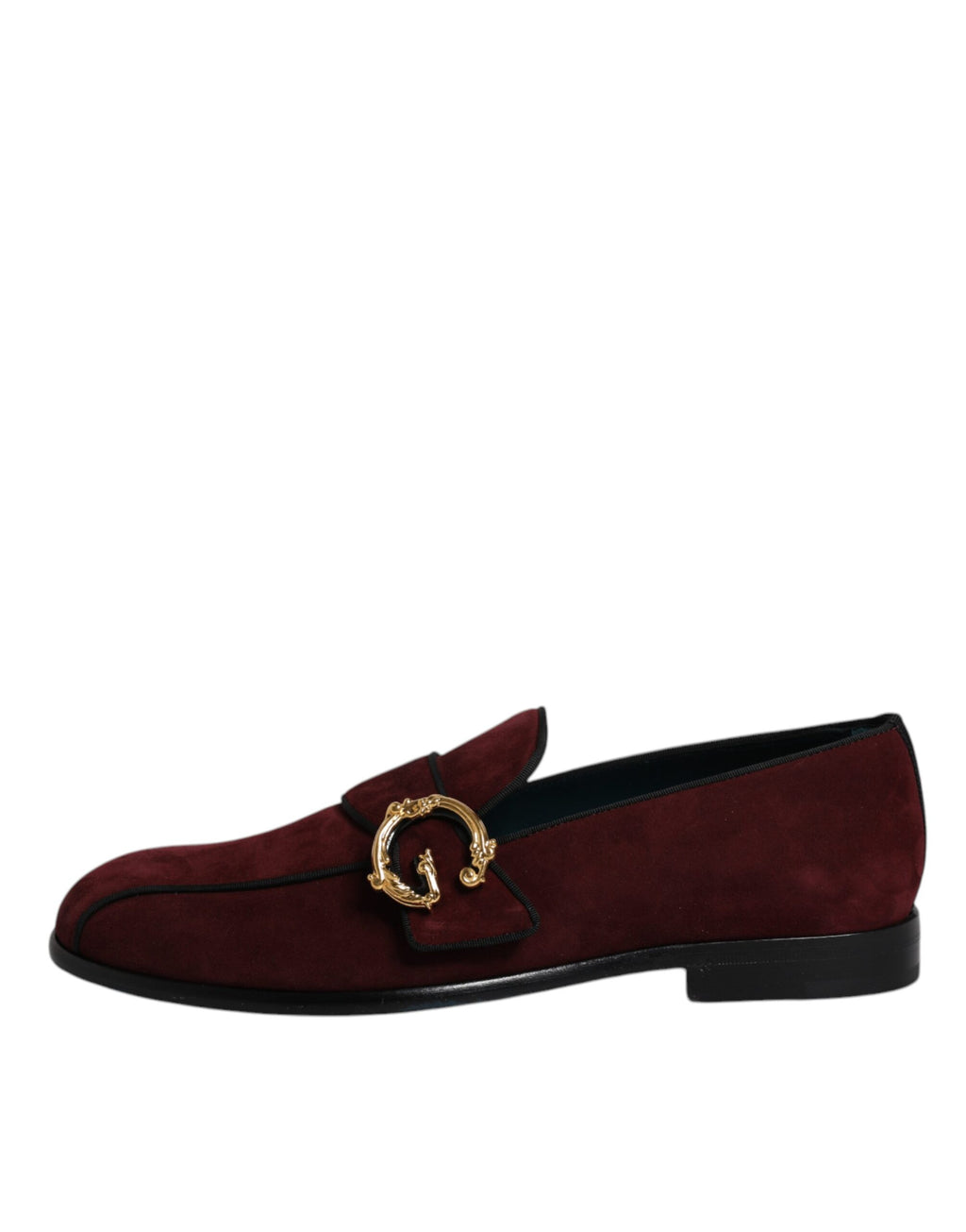 Mocassins en daim bordeaux Dolce & Gabbana pour hommes, chaussures formelles élégantes et sophistiquées.