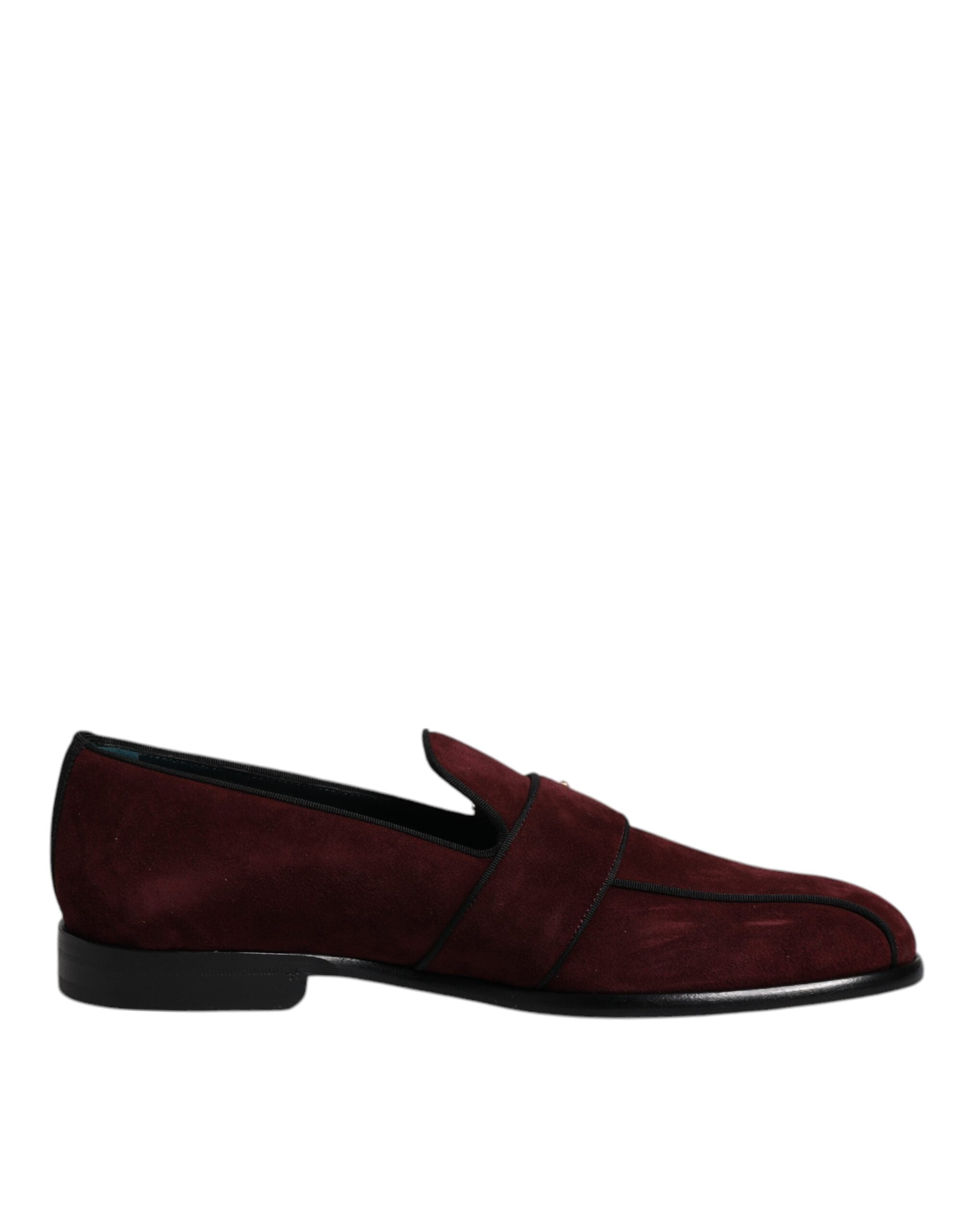 Mocassins en daim bordeaux Dolce & Gabbana pour homme, chaussures formelles élégantes et sophistiquées.