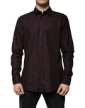 Chemise slim en coton violet de Dolce & Gabbana, modèle MARTINI, avec col classique et boutons visibles.
