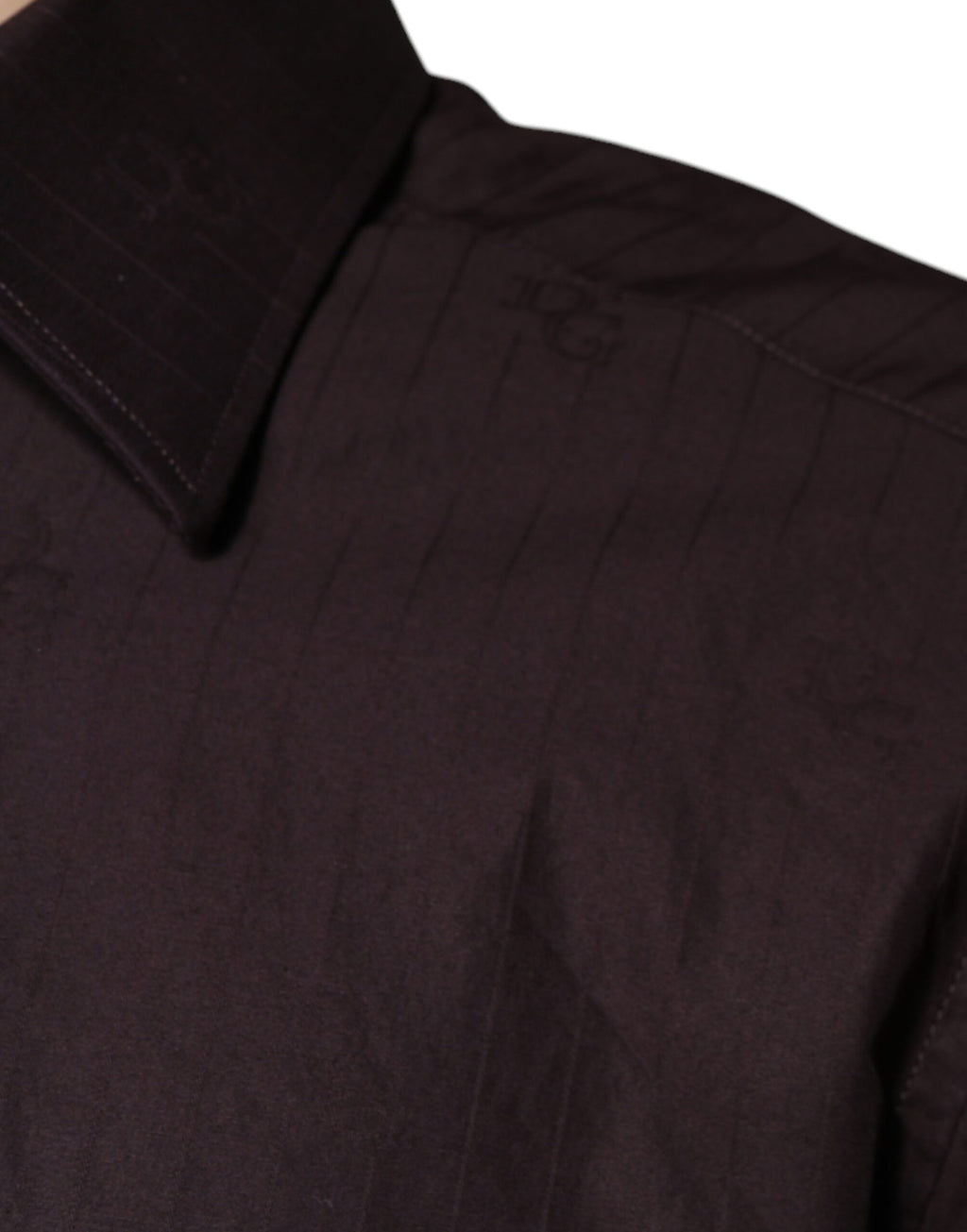Chemise slim en coton violet Dolce & Gabbana Martini, coupe ajustée avec col classique et boutons visibles.