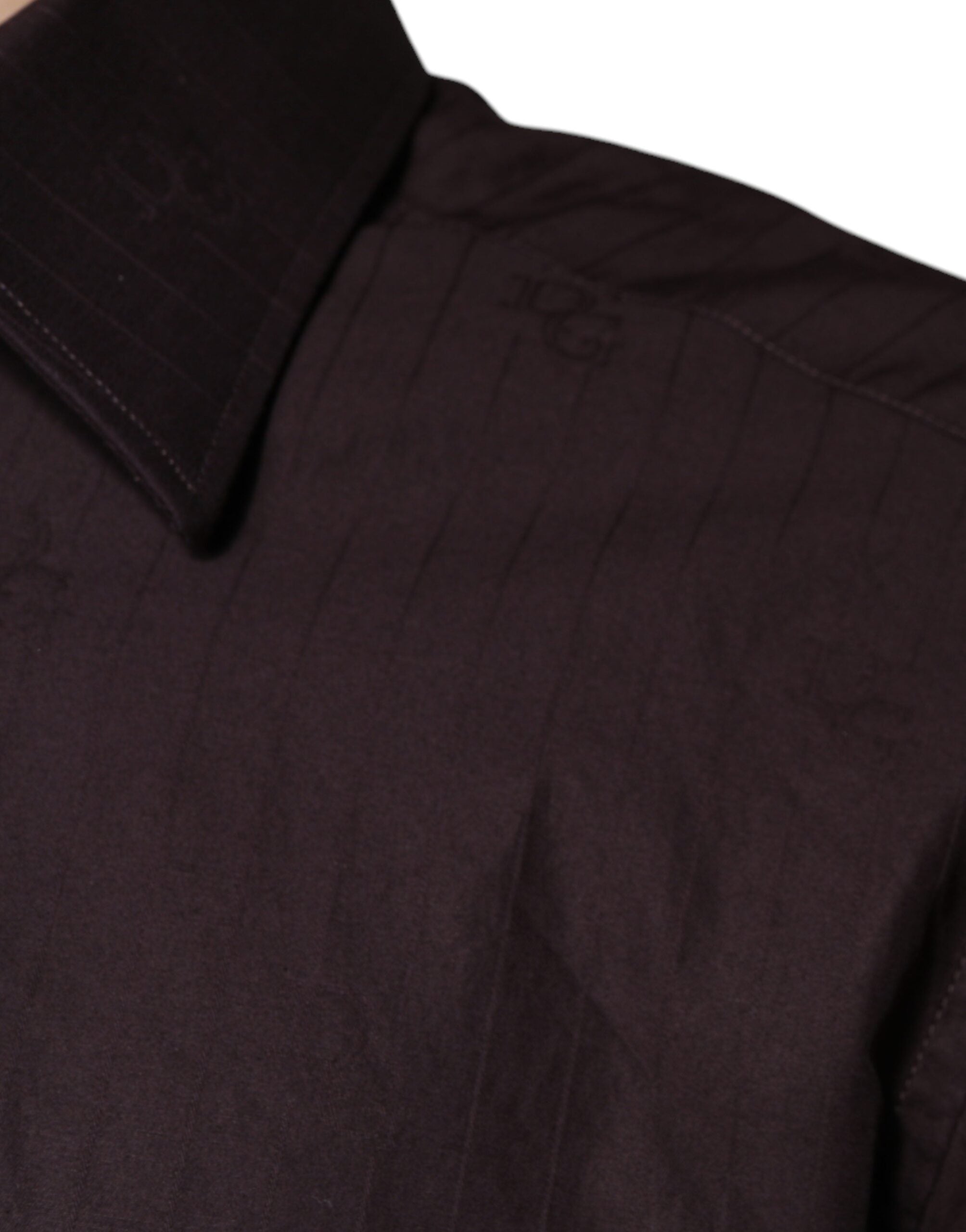 Chemise slim en coton violet Dolce & Gabbana Martini, coupe ajustée avec col classique et boutons visibles.