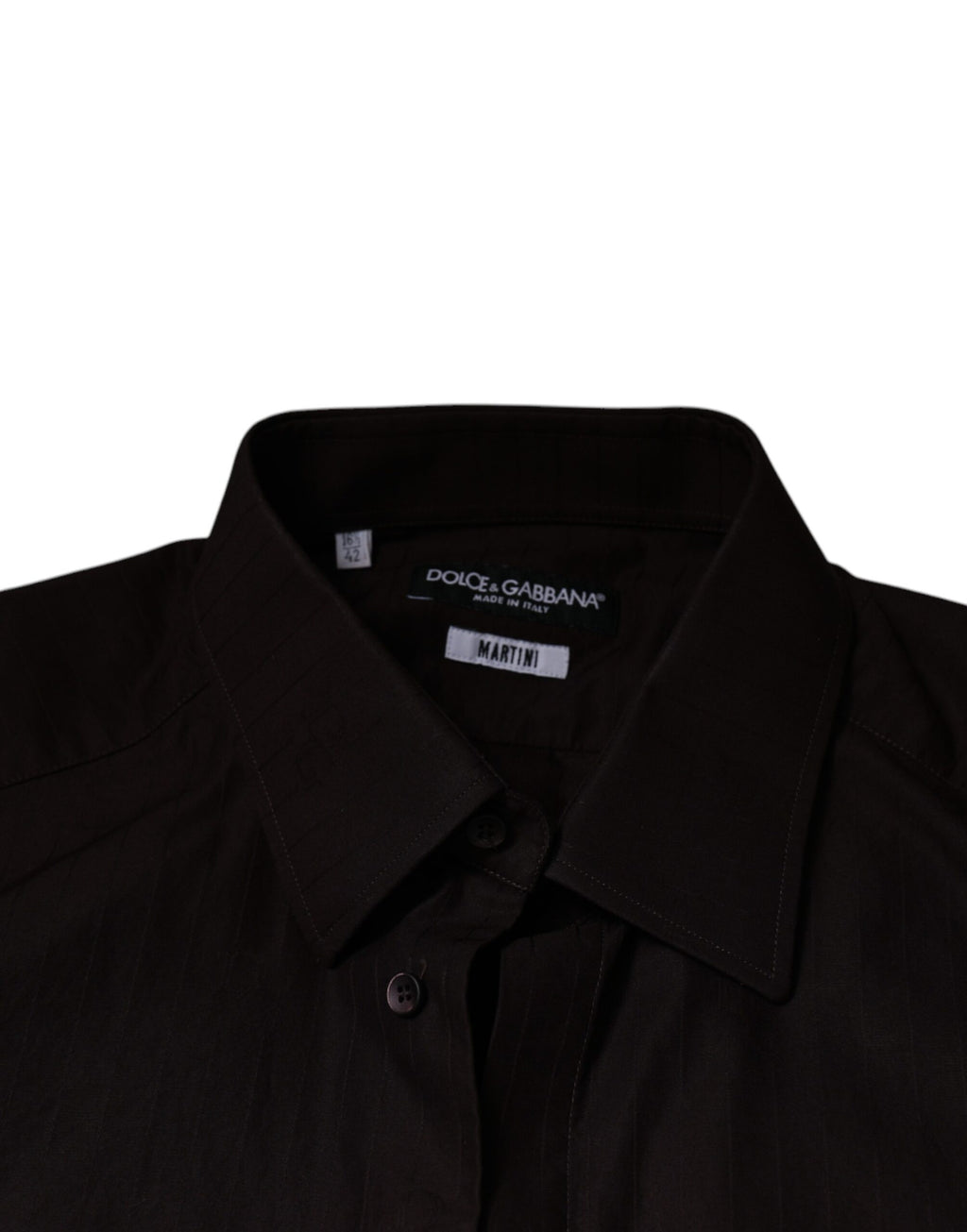 Chemise Dolce & Gabbana en coton violet, coupe slim fit, style Martini, visible sur l'image.