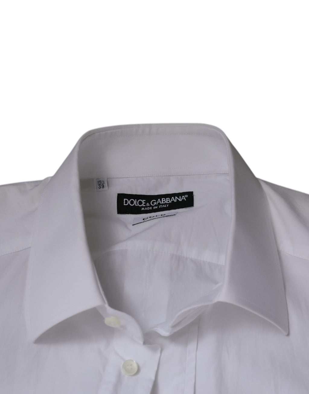 Chemise blanche en coton Dolce & Gabbana pour homme, ajustée, style élégant et sophistiqué.