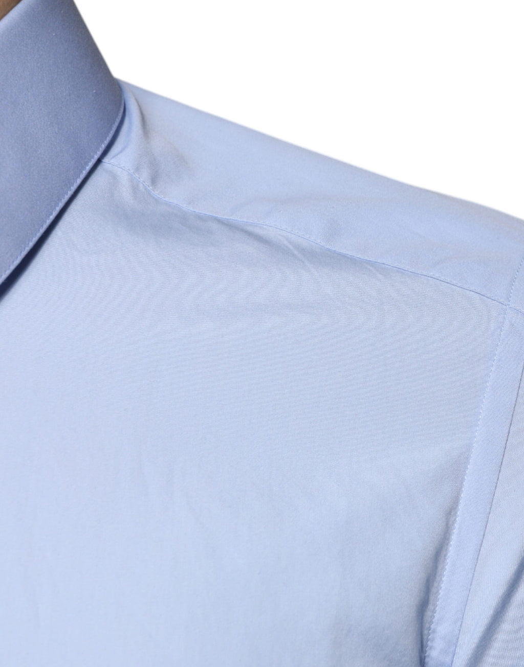 Chemise slim en coton Light Blue de Dolce & Gabbana Light Blue, coupe ajustée, col classique, détails élégants.