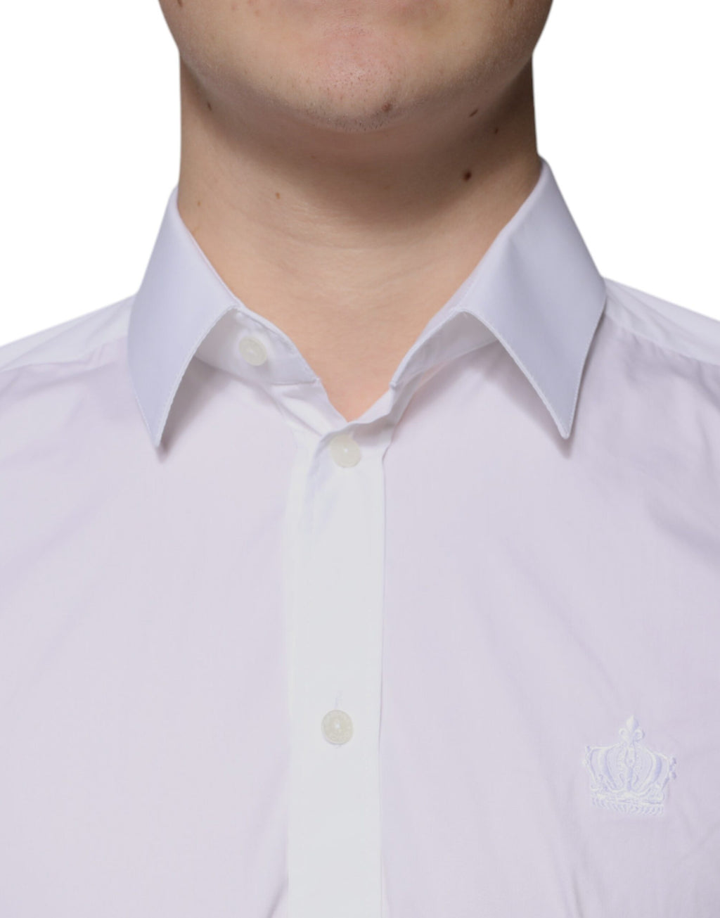 Chemise homme blanche en coton Dolce & Gabbana MARTINI, coupe slim fit, élégante et sophistiquée.