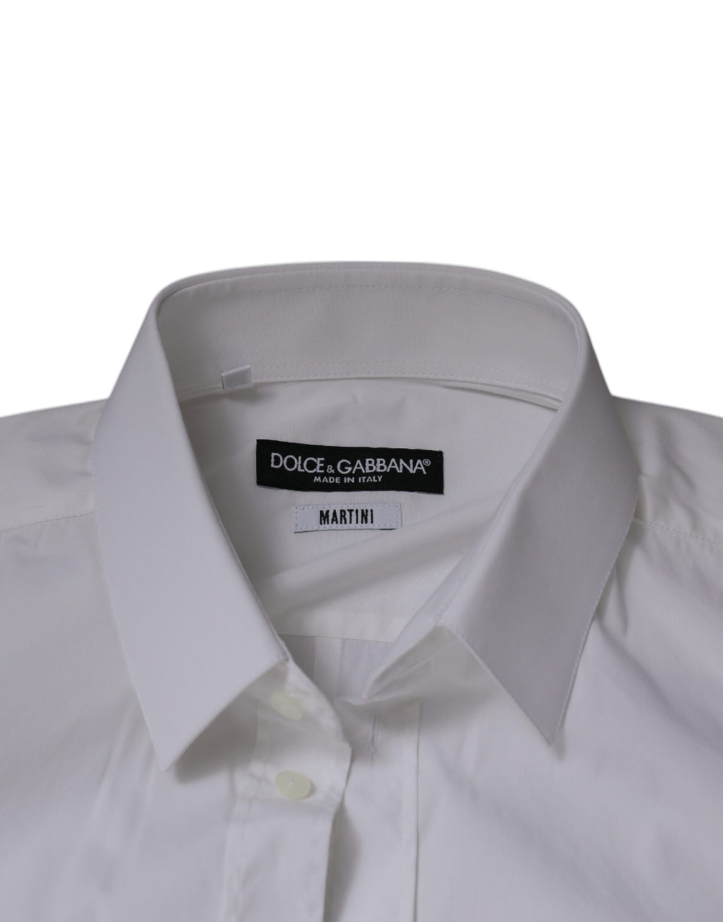 Chemise blanche en coton Dolce & Gabbana pour homme, coupe slim fit, style élégant Martini.