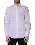Chemise blanche en coton Dolce & Gabbana MARTINI pour homme, coupe slim fit, veste élégante et moderne.