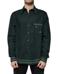 Chemise casual à manches longues Dolce & Gabbana avec logo vert Martini, vue de face.