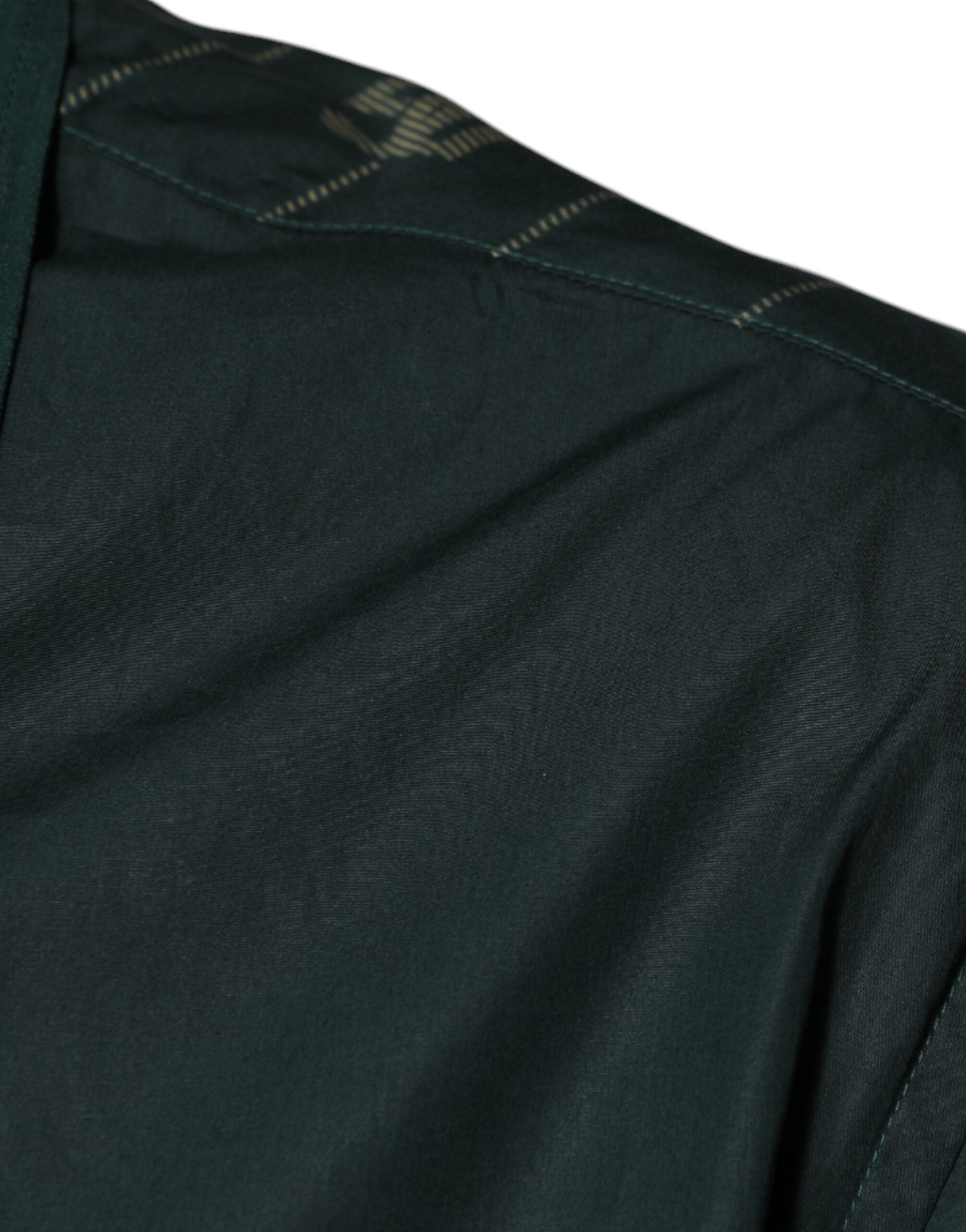 Chemise à manches longues Dolce & Gabbana Martini verte avec logo, style décontracté et élégance raffinée.