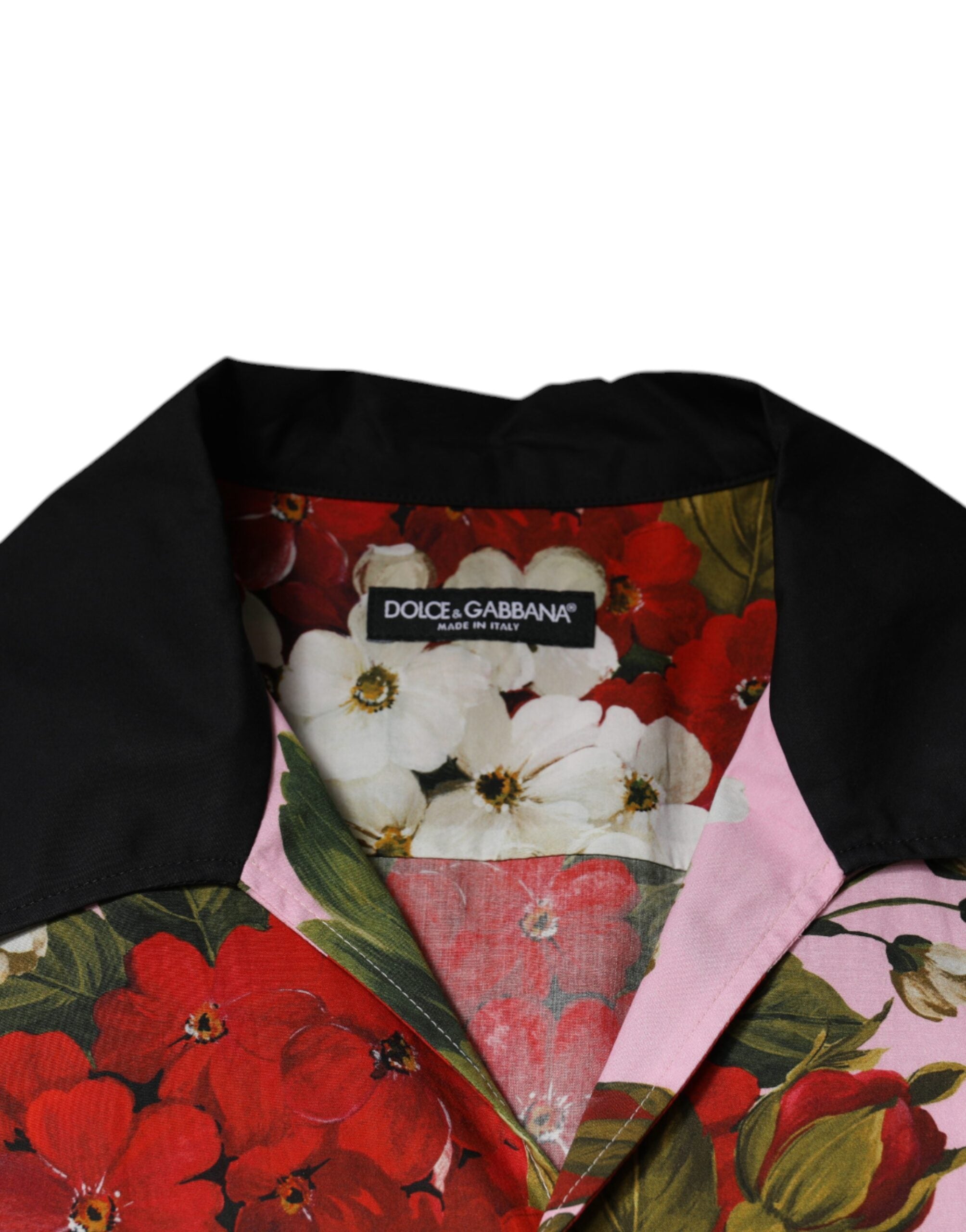 Chemise décontractée à boutons Dolce & Gabbana, à fleurs multicolores, tissu léger et design élégant.