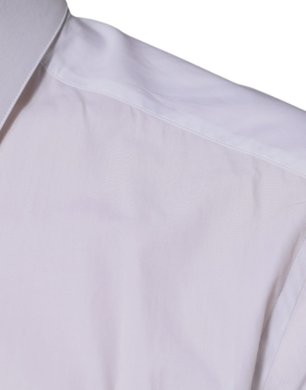 Chemise formelle blanche en coton Dolce & Gabbana pour homme avec logo doré, élégante et sophistiquée.